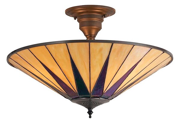 Endon 64043 - Lustră aplicată Tiffany DARK STAR, 3 x E27, 60 W, 230 V, diam. 49 cm