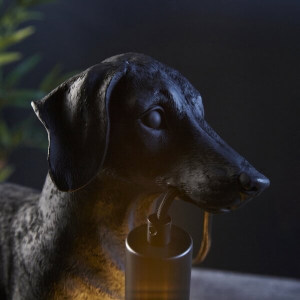 Lampă de masă Endon 101188 DACHSHUND 1xE27/10W/230V negru