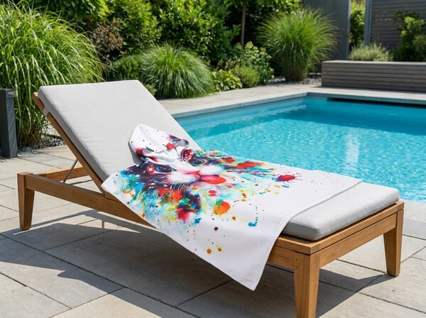 Poncho pentru copii PISICUTA colorat Dimensiune: 60 x 120 cm