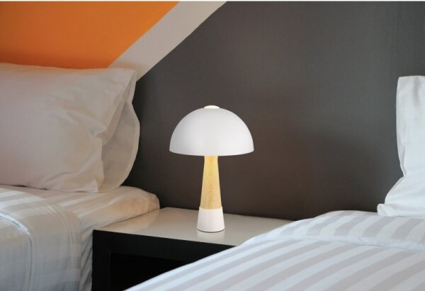 Globo 51570122 - Lampă de masă PAULIN 1xE27ILLU/40W/230V albă