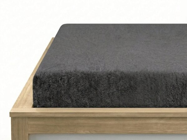 Cearsaf Frotir cu elastic EXCLUSIVE 180 x 200 cm gri inchis