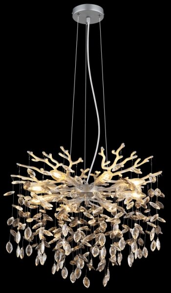 Globo 64138H1S - Candelabru suspendat pe cablu QUEENA, 8xE14/40W/230V, argintiu
