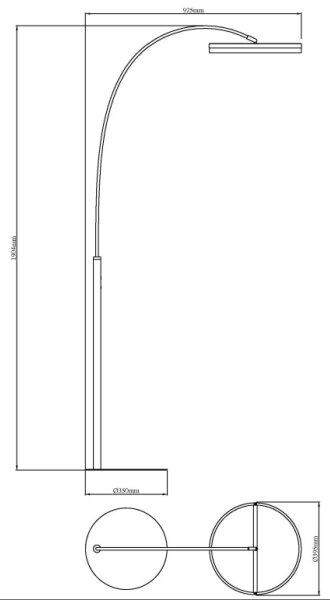 Globo 67179S - Lampă de podea LED DELLA, reglabilă, cu control tactil, 24W/230V, 3000/4000/6000K