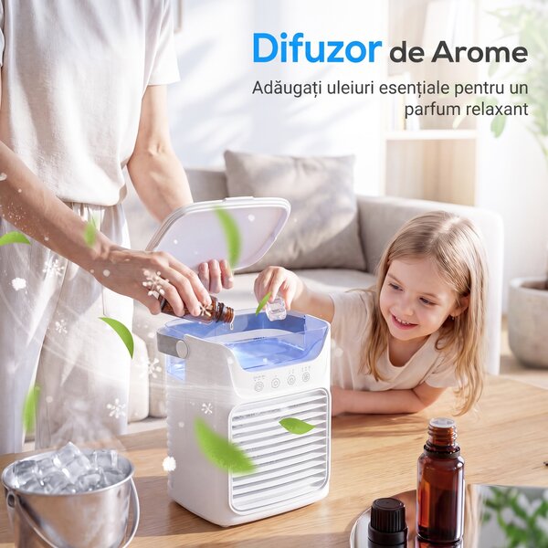 HOMCOM Ventilator de Birou Ventilator Mic cu Cap Reglabil 21cm | Aosom Romania