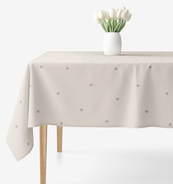 Goldea față de masă 100% bumbac - buline pe fundal bej 100 x 140 cm
