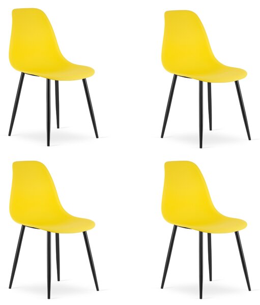 Set 4 Scaune Bucatarie/Dining Velo Plus Galbene