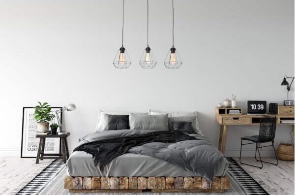 Lustră pe cablu DIAMENT MINI 3xE27/60W/230V