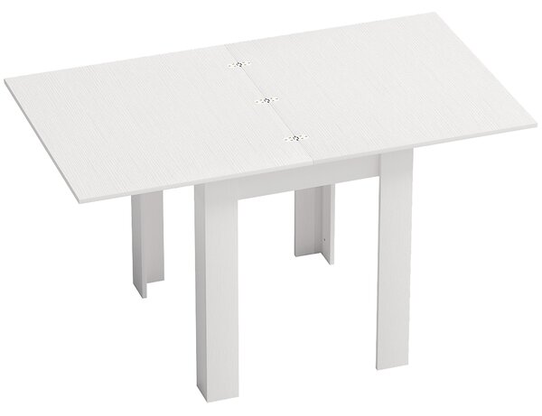 HOMCOM Masă de Dining Extensibilă pentru 4-6 Persoane din PAL și Oțel, 140 x 80 x 77,5 cm, Alb cu Efect de Lemn | Aosom Romania