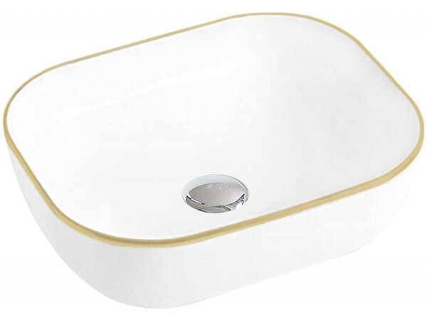Mexen Mirabel lavoar de blat 50 x 40 cm, alb/auriu - 22115005