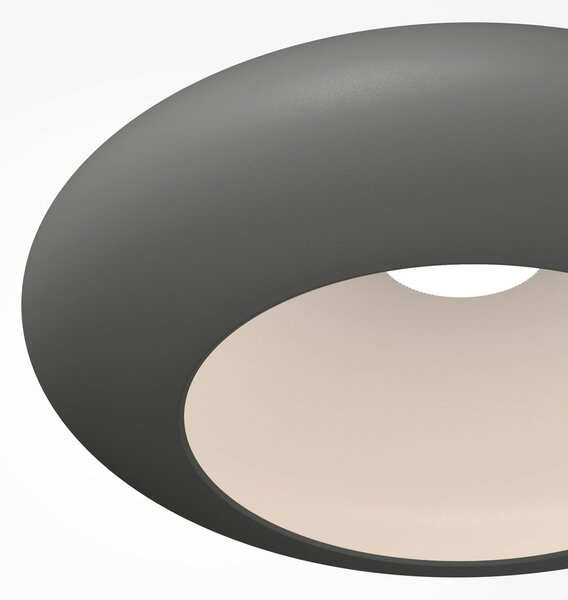 Maytoni Plafonieră LED Aros, gri închis, Ø 40 cm, metal, 3.000 K, Gri, Camera de zi / sufragerie, Aluminiu