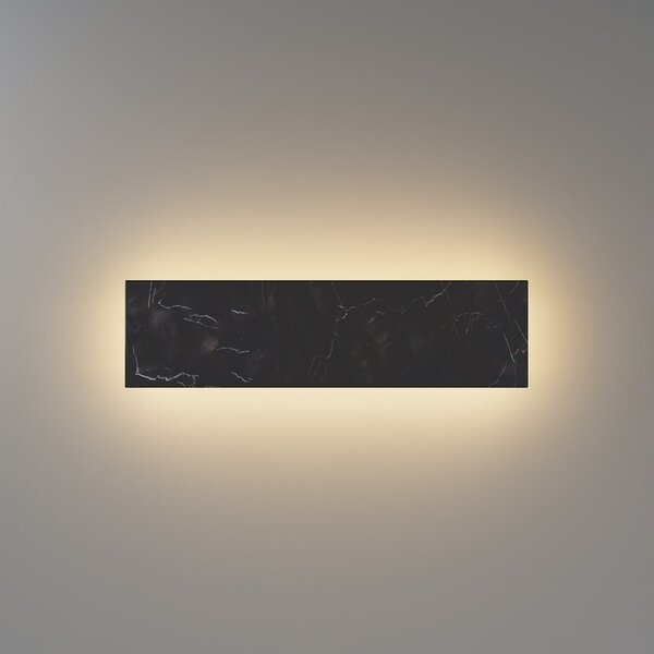 Maytoni Aplică de perete LED BASIC TEXTURE, negru, lățime 30 cm, marmură, CCT, Negru, Camera de zi / sufragerie, Marmură, Modern