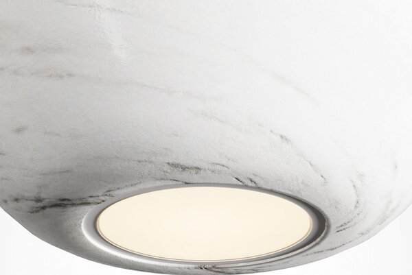 Maytoni Lampă suspendată BASIC TEXTURE, albă, Ø 12 cm, marmură, GU10, reglabil, Alb, Camera de zi / sufragerie, Marmură, Modern, glob