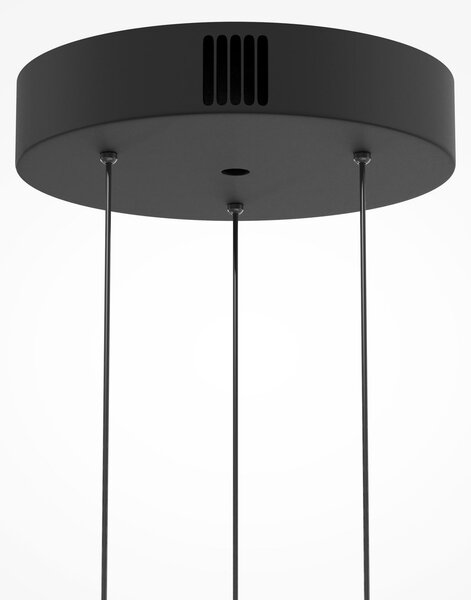Maytoni Lampă suspendată LED Bassa, verde măslin, Ø 45 cm, sticlă, dimabilă, reglabil, Verde, Camera de zi / sufragerie, Sticlă, Modern