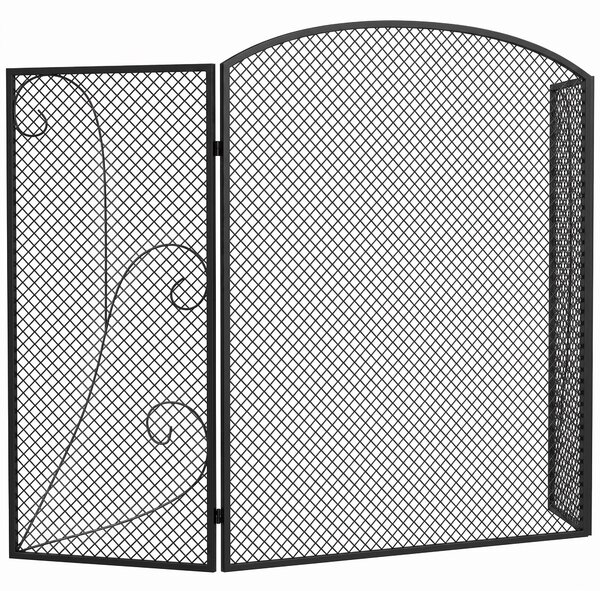 HOMCOM Parascântei Șemineu Pliabil 3 Panouri Metal Electrostatic, Gata Utilizare, 133x1x77cm, Negru | Aosom Romania