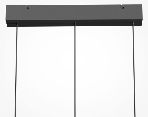 Maytoni Lampă suspendată LED FLOAT, transparentă/neagră, cu 3 becuri, 68 cm,, reglabil, Transparent, Camera de zi / sufragerie, Sticlă, Modern