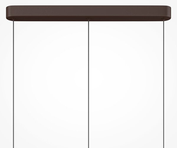 Maytoni Lampă suspendată LED Nuvem, maro, sticlă opală, lungime 66 cm, 3 becuri, reglabil, Maro / Rugină, Camera de zi / sufragerie, Sticlă, Modern