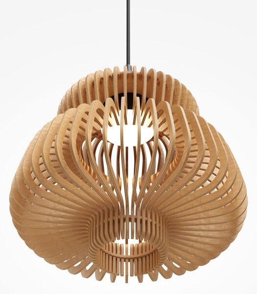 Maytoni Lampă suspendată LED Namiki, Ø 35 cm, lemn, CCT, 14 W, Lemn, Camera de zi / sufragerie, Lemn, Modern
