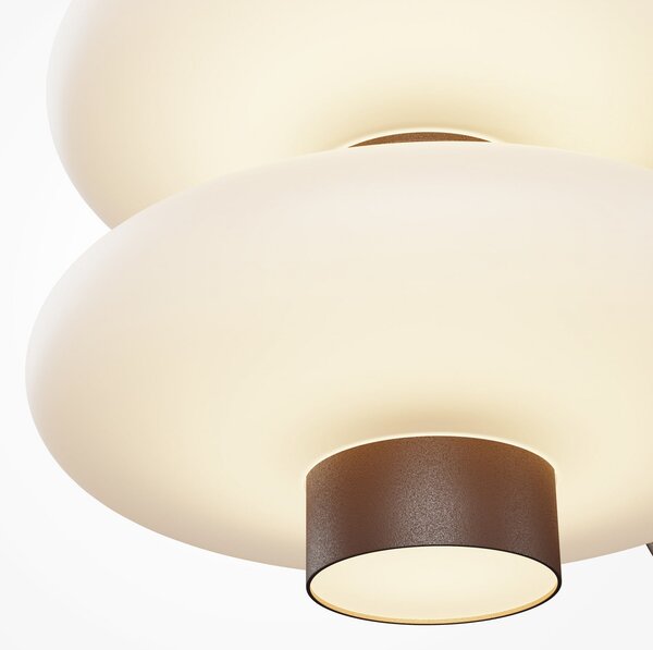 Maytoni Aplică de perete LED Nuvem, maro, sticlă opală, înălțime 15 cm, dimabil, reglabil, Maro / Rugină, Camera de zi / sufragerie, Sticlă, Modern