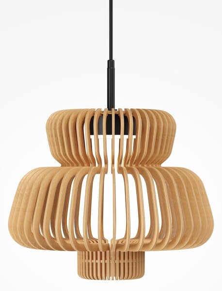 Maytoni Lampă suspendată LED Namiki, Ø 35 cm, lemn, CCT, 14 W, Lemn, Camera de zi / sufragerie, Lemn, Modern