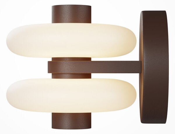 Maytoni Aplică de perete LED Nuvem, maro, sticlă opală, înălțime 15 cm, dimabil, reglabil, Maro / Rugină, Camera de zi / sufragerie, Sticlă, Modern