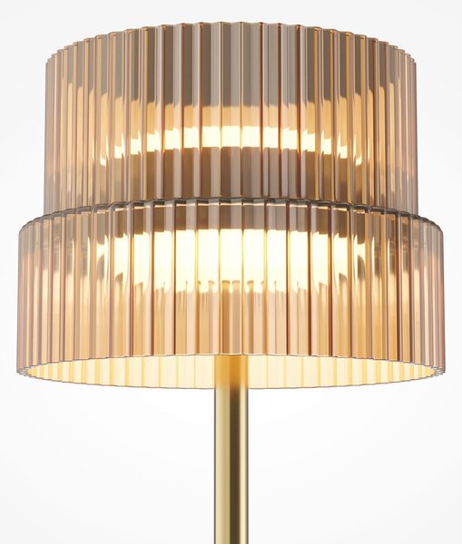 Maytoni Lampa de masă cu LED SCALA, maro/bronz, înălțime 24 cm, sticlă, dimabil, reglabil, Maro / Rugină, Camera de zi / sufragerie, Sticlă, Modern