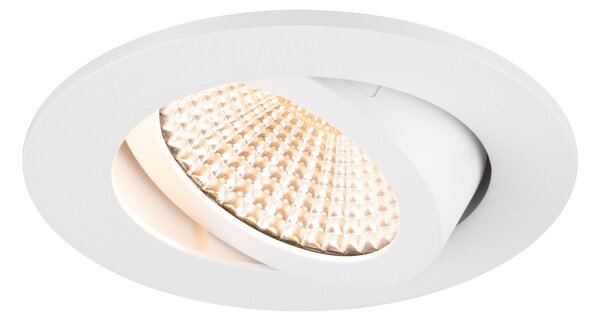 SLV Spot de tavan încastrat cu LED New Tria, rotund, alb, 2.700 K, 60°, reglabil, Alb, Hol, Aluminiu, Corpuri de iluminat încastrate rotunde