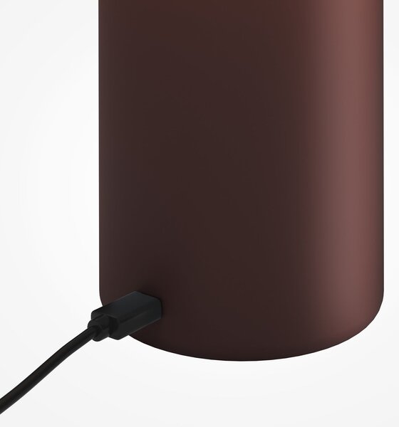 Maytoni Lampa de masă cu LED și baterie Topo, roșie, înălțime 20 cm, metal, dimabil, reglabil, Roșu, Camera de zi / sufragerie, Metal, Modern