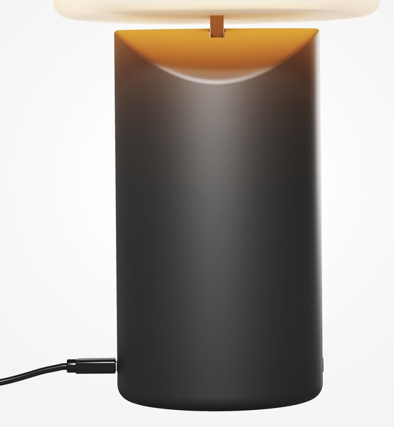 Maytoni Lampa de masă cu LED și baterie Topo, negru, înălțime 20 cm, metal, dimabil, reglabil, Negru, Camera de zi / sufragerie, Metal, Modern