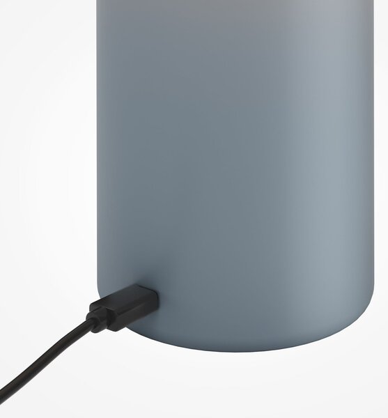 Maytoni Lampa de masă cu LED și baterie Topo, albastru deschis, înălțime 20 cm, metal,, reglabil, Albastru, Camera de zi / sufragerie, Metal, Modern
