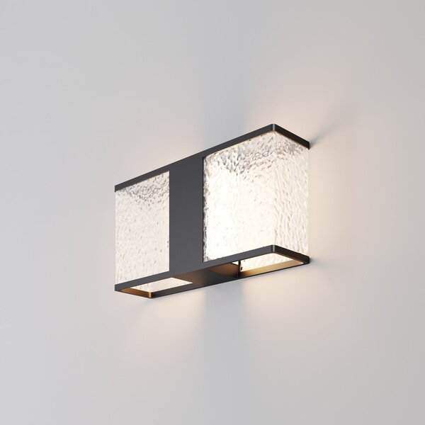 Maytoni Lampă de exterior Floeva, negru, lățime 37 cm, IP65, E27, reglabil, Negru, Metal, Modern