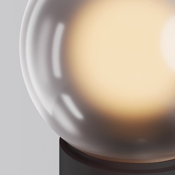 Maytoni Lampa de masă cu LED și baterie Elyra, maro, înălțime 20 cm, IP54, dimabilă, reglabil, Maro / Rugină, Camera de zi / sufragerie, Sticlă, Modern, glob