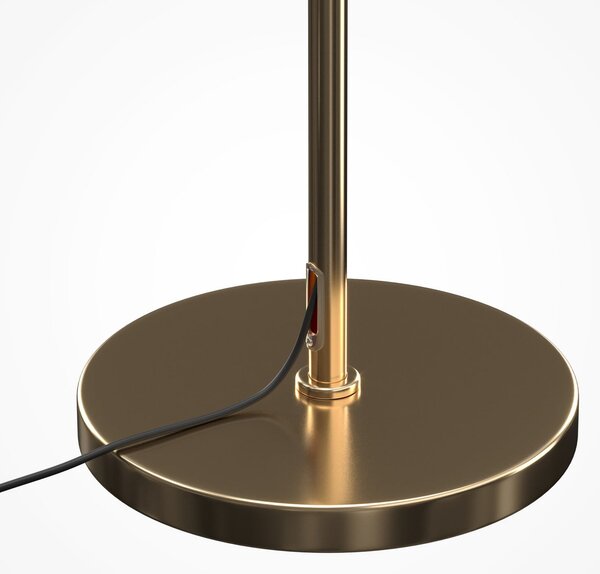 Maytoni Lampadar Dallas, auriu/alb, înălțime 150 cm, cu 6 becuri, dimabil, reglabil, Auriu / Alamă, Camera de zi / sufragerie, Sticlă, Modern, glob