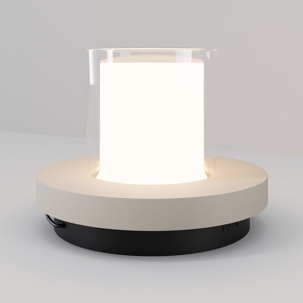 Maytoni Lampa de masă solară cu LED Lantra, albă, înălțime 10 cm, IP44, dimabil, reglabil, Alb, Camera de zi / sufragerie, Plastic, Modern, Lumini solare