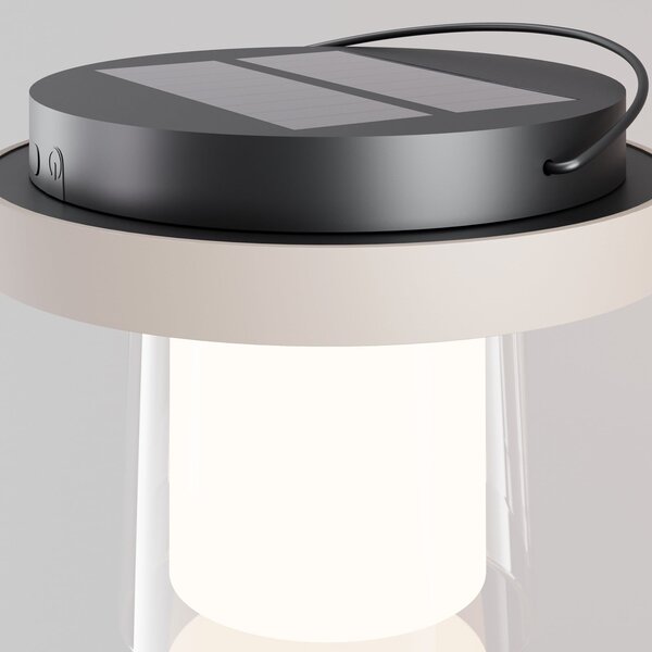 Maytoni Lampa de masă solară cu LED Lantra, albă, înălțime 10 cm, IP44, dimabil, reglabil, Alb, Camera de zi / sufragerie, Plastic, Modern, Lumini solare