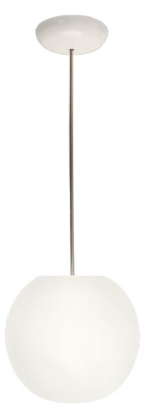 Casablanca Lampă suspendată Acai, albă, sticlă, Ø 21 cm, E27, reglabil, Alb, Camera de zi / sufragerie, Sticlă
