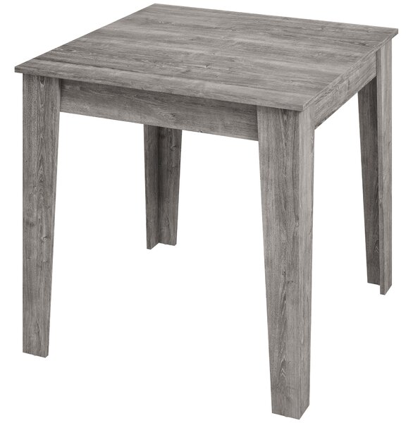 HOMCOM Masă de Sufragerie pentru 4 Persoane, Masă de Bucătărie Pătrată 80 x 80 x 75 Cm cu Piciorușe Antiderapante, Gri cu Efect de Lemn | Aosom Romania