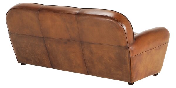 Canapea Milán din piele de 190 cm DarkBrown
