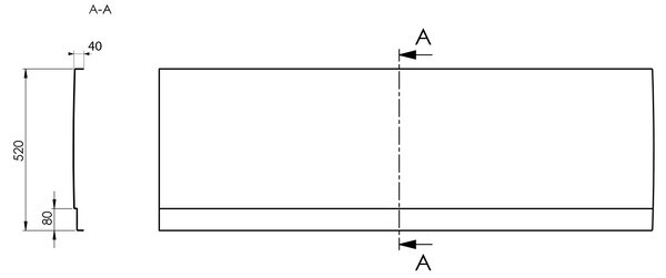 Polysan Polysan, panou frontal COUVERT stânga, 170x52cm, 72859