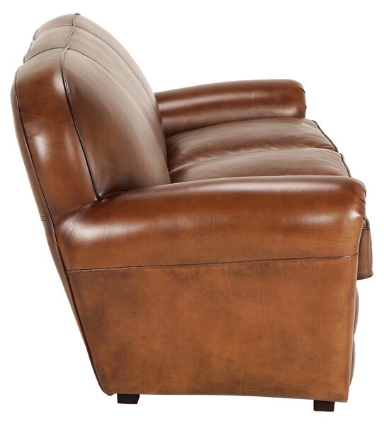 Canapea Milán din piele de 190 cm DarkBrown
