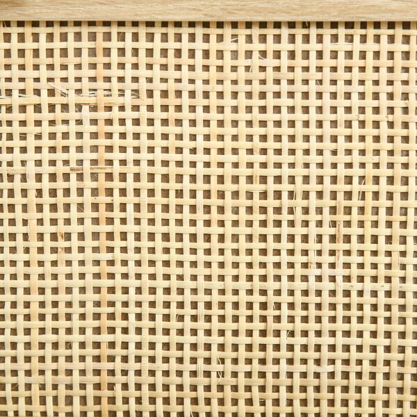 HOMCOM Comodă 4 Sertare, Mobilier Sufragerie/Dormitor, PAL și Ratan, 80x38x80cm, Negru/Lemn Natural | Aosom Romania