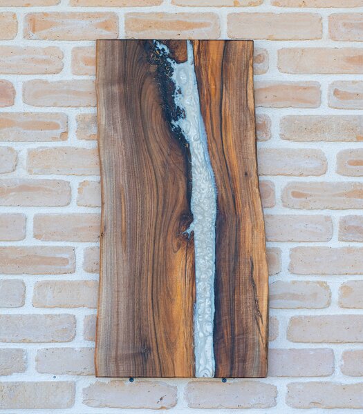 Platou monumental River flow din nuc și rășină - 75x38 cm