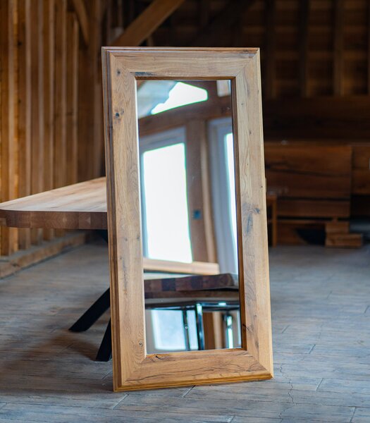 Grand Oak Mirror – Oglindă Masivă din Stejar - 150x75 cm
