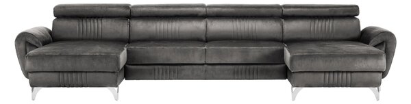 Canapea Balthazar din catifea in formă de U Gray M92