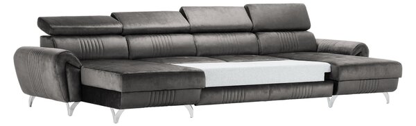 Canapea Balthazar din catifea in formă de U Gray M92