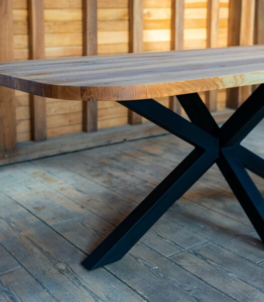 Masă dining "Spider" din stejar masiv soft edges – 200x90 cm