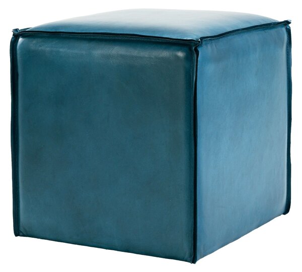 Taburet Qubic din piele SaddleBrown