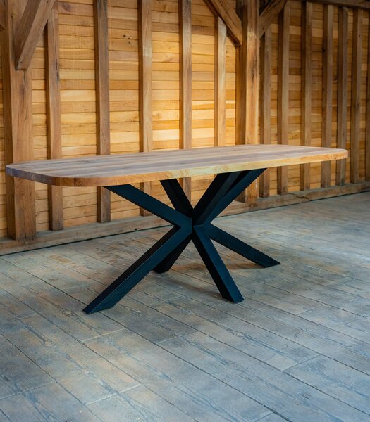 Masă dining "Spider" din stejar masiv soft edges – 200x90 cm