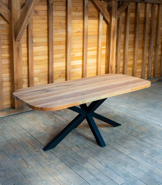Masă dining "Spider" din stejar masiv soft edges – 200x90 cm