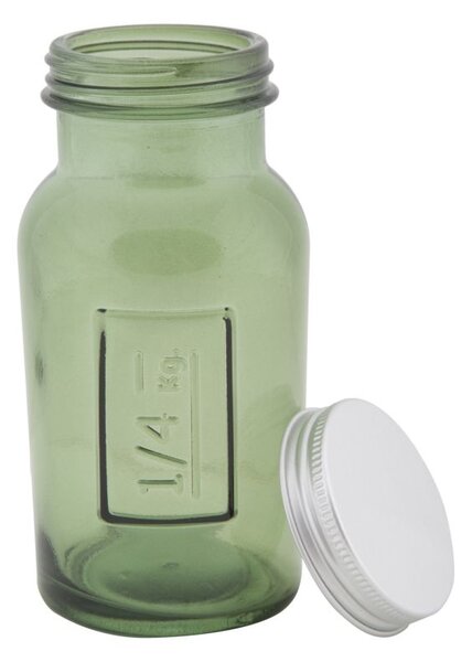 Borcan sticla reciclata GREEN (cm) O 6,5X13,5
