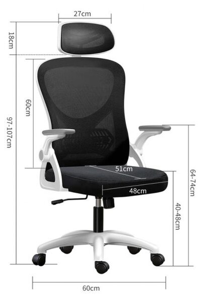 Scaun de birou 2HOME, Elite, Negru-Alb